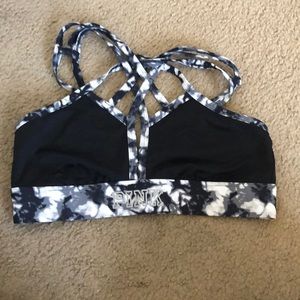 Pink strapped sports bra